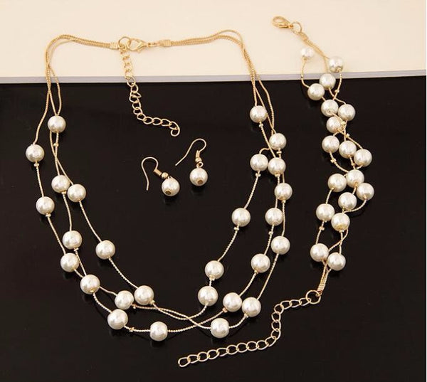 Imitation Pearl Jewelry Set