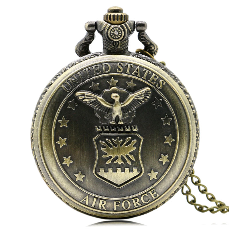 Vintage Style Bronze Air Force Pocket Watch