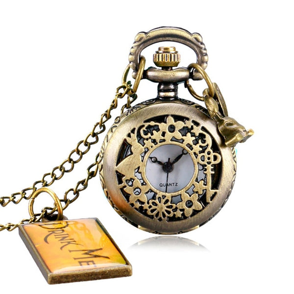 Alice In Wonderland Pocket Watch w/Charms